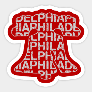 PHILADELPHIA LOVE PHILLY FAN LIBERTY BELL VINTAGE WHT Sticker